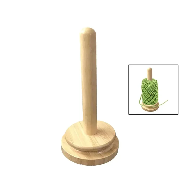 Wooden Yarn Holder Spinning Knitting Tools Crochet Yarn Holder Rotating Magnetic Thread Spool Wool Ball Winder Rotation Spinner