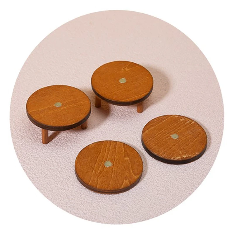 Wooden Round Table 1/12 Dollhouse 3