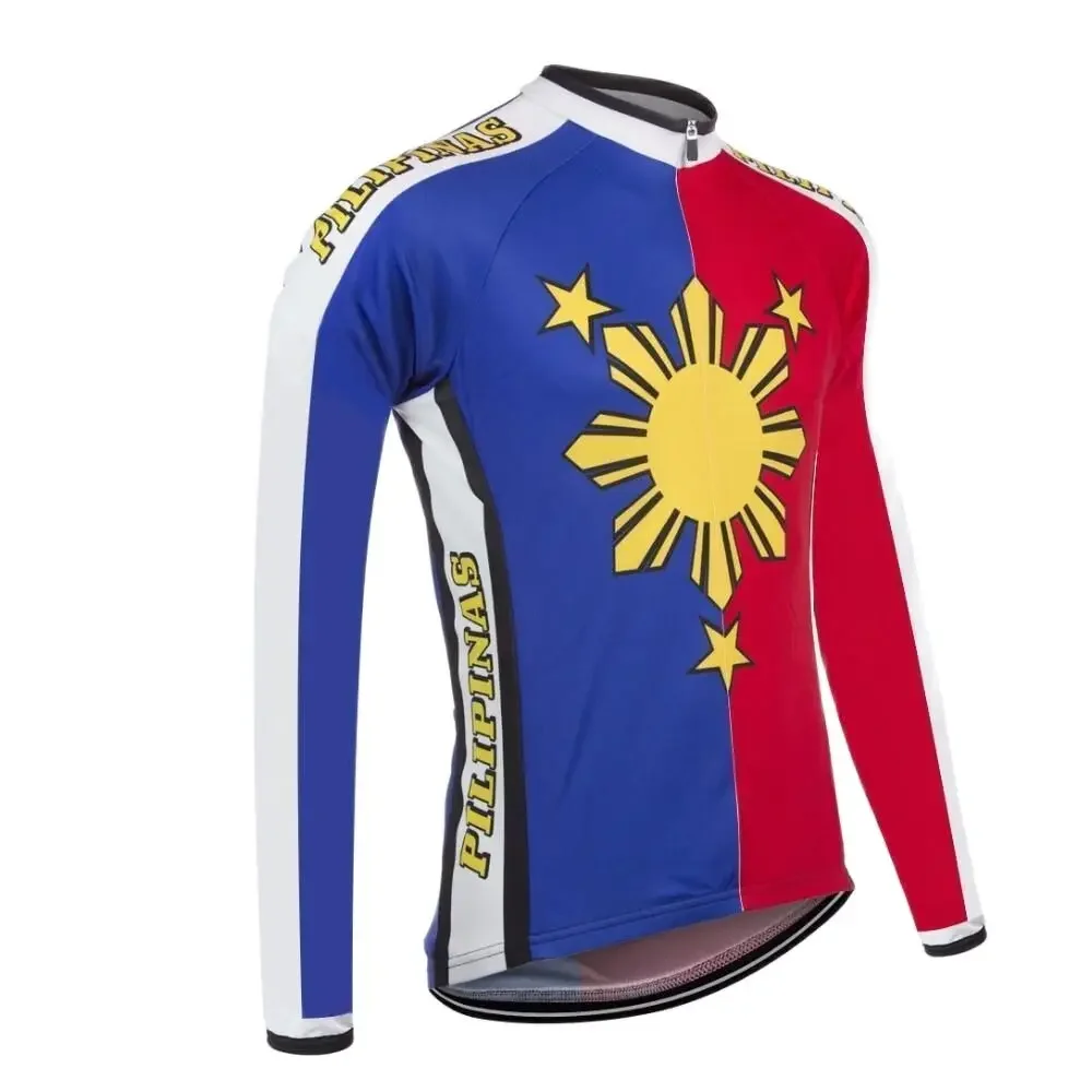 Philippines Cycling Jersey Long Sleeve Men Winter Fleece & No Fleece Cycling Clothing Bicycle Clothes Ropa Ciclismo