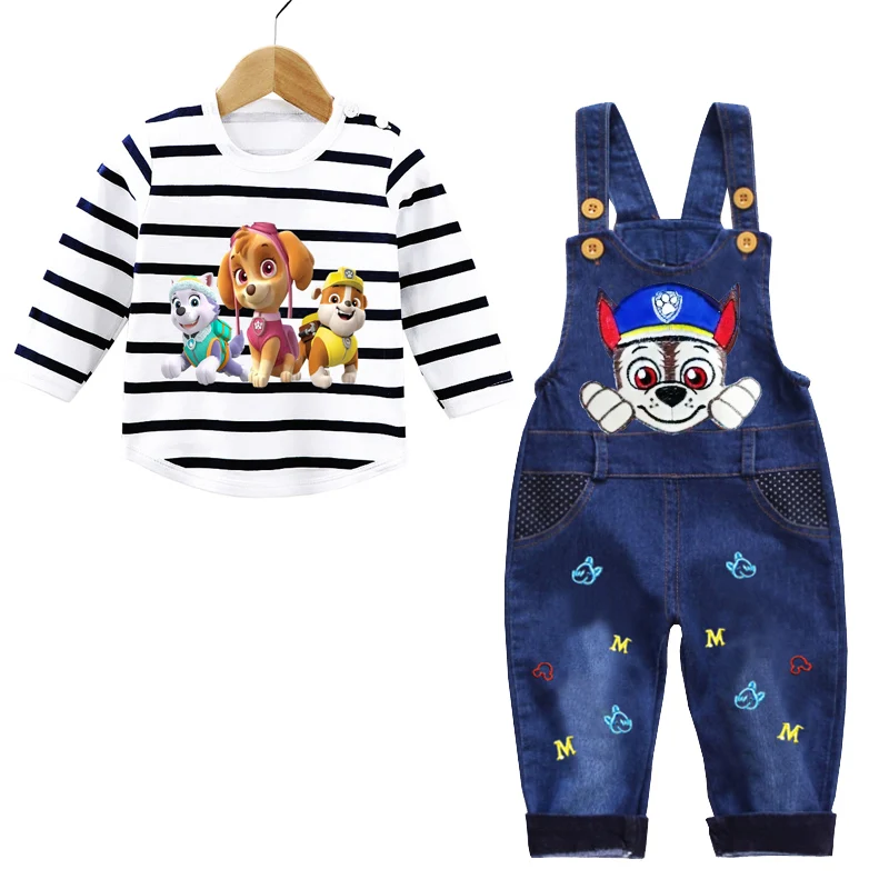 thumbnail image 1 of Conjunto de ropa de 2 uds para bebé recién nacido de 0 a 3 años, camisa de manga larga de la Patrulla Canina, mono, pantalones, conjunto infantil para niño pequeño, 1 of 5