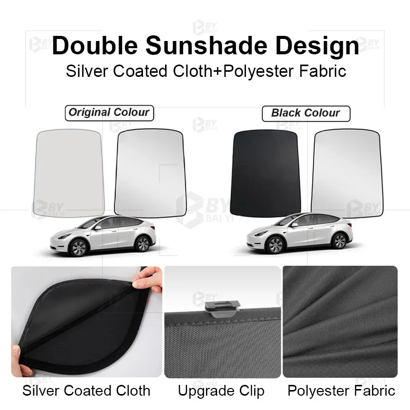 for Tesla Model 3 Y 2023 Roof Sun Shade Car Sunroof Sunshade Electrostatic  Adsorption Glass Roof Shading UV Blocking Protection - AliExpress