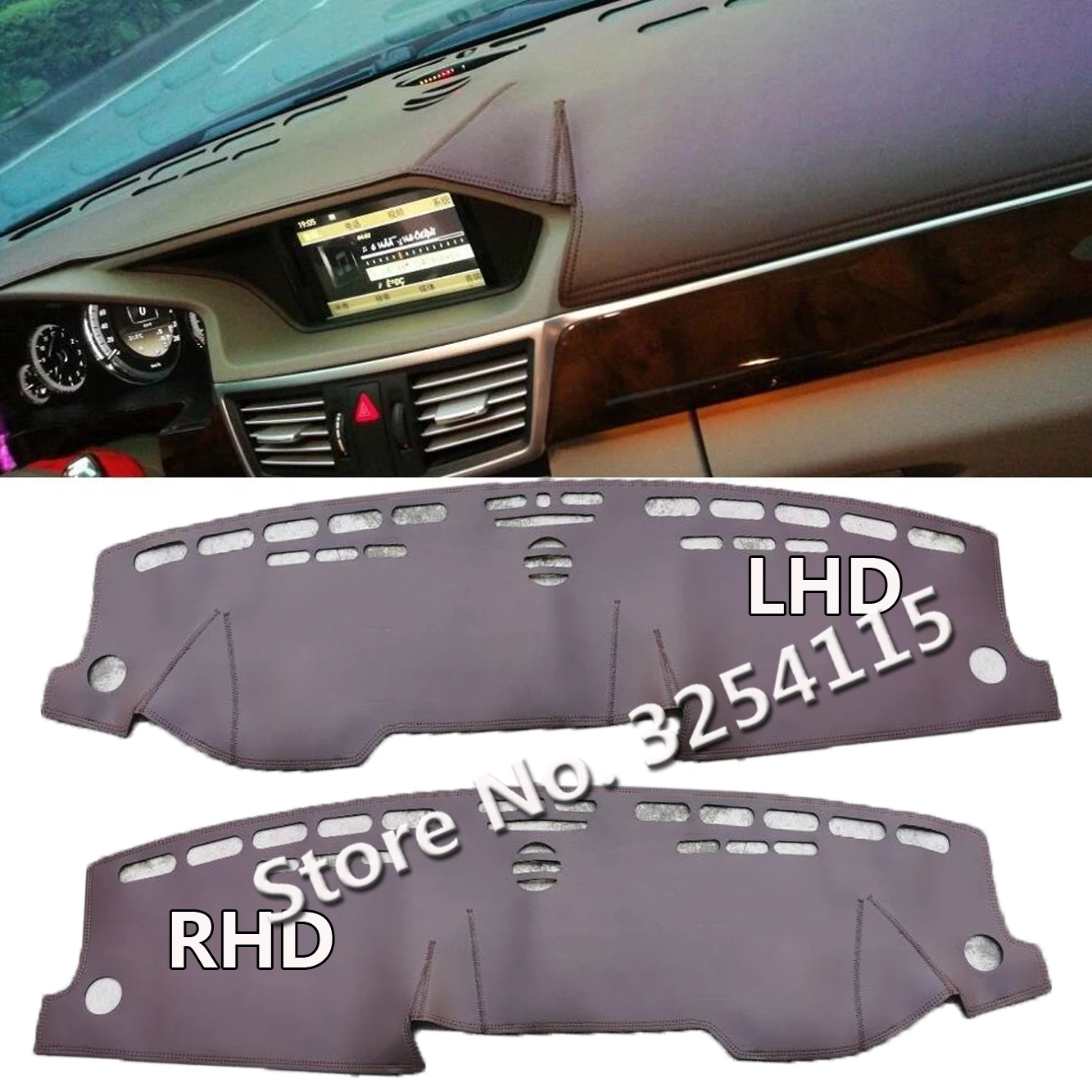 

PU Leather Dashmat Suede Dashboard Cover Pad Dash Mat Car For Mercedes-Benz E-Class W212 S212 V212 E200 E250 E300 E350 2009-2015