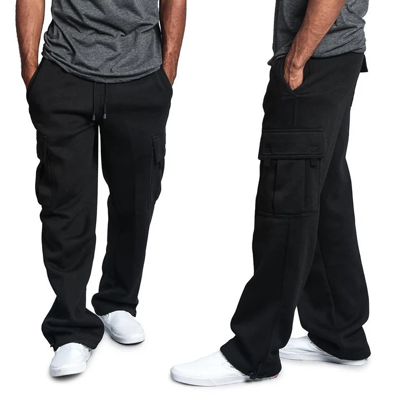 

Men's Cargo Pants Track Pants Street Bottoms Winter Fitness Gym Workout Running Training Exercise Breathable Soft Male Sweatpant