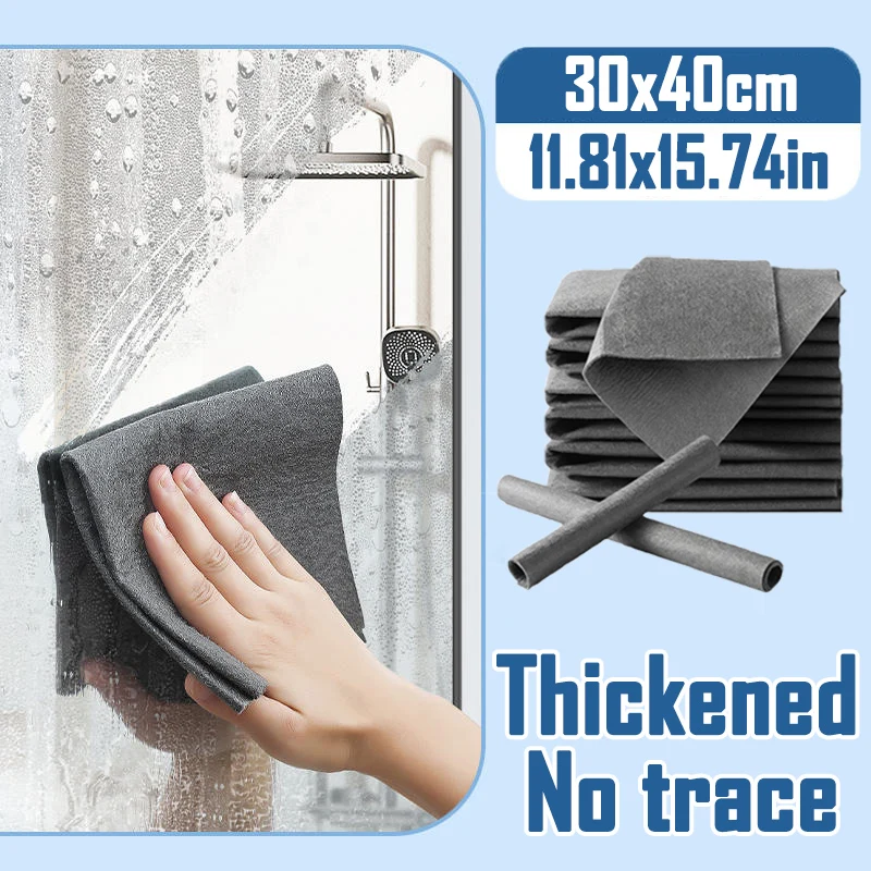 thumbnail image 1 of 1/10 piezas de paño de limpieza mágico, grueso, reutilizable, de microfibra, para limpiar vidrios, lavable, sin pelusa, para vidrios de cocina, 1 of 5