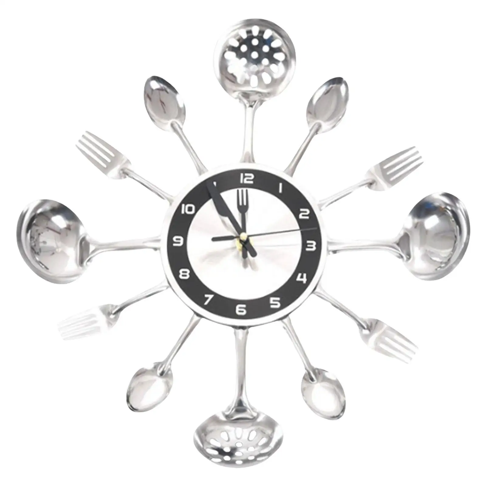 Fashion Kitchen Wall Clocks Cutlery Kitchen Utensil Spoon Fork Silent Decorative Wall Clock for Cafe Living Room Home Ornaments