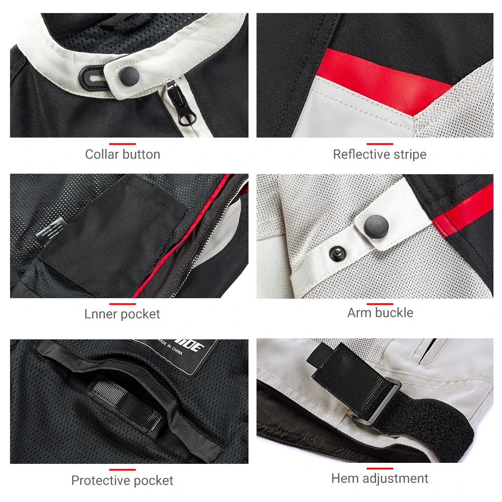 Motorcycle Jacket Men Summer Breathable Racing Motorcycle Jacket CE Certification Protection Riding Clothing Reflective Stripe