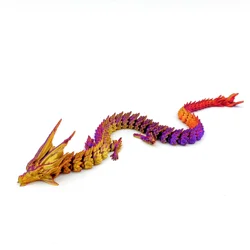 Exquisite Deep - Sea Dragon Figurine - Majestic Dragon - Inspired Home Decor & Unique Christmas Gift (Golden Red Purple)