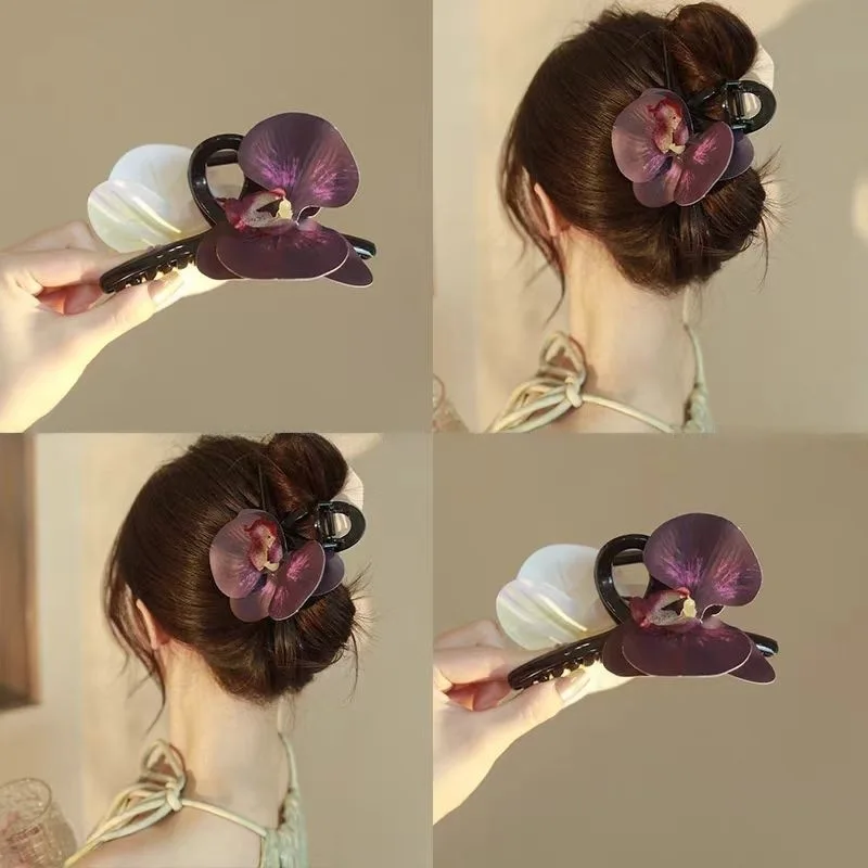 Fermaglio per capelli a forma di fiore phalaenopsis trendy_voghion.com