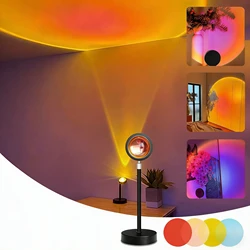 Rainbow Atmosphere LED Night Light Projector for Home and Café Decoration (4colors sunset)