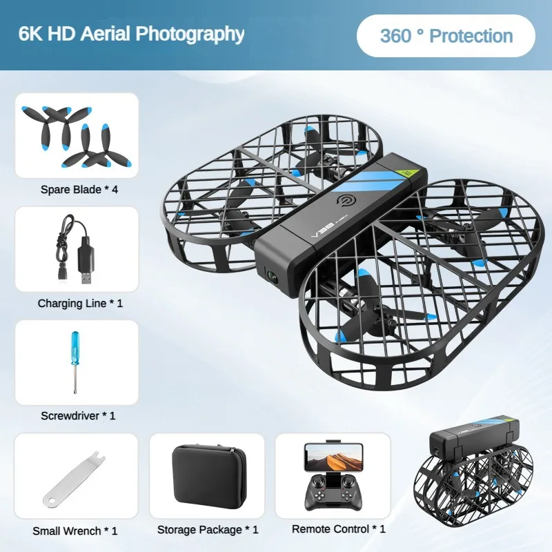 Mini Quadcopter V38 mini Drone With Wide Angle HD 4K Camera Remote Control Height Hold Wifi Four Axis FPV RC Foldable Quadcopter Dron Toys Gift