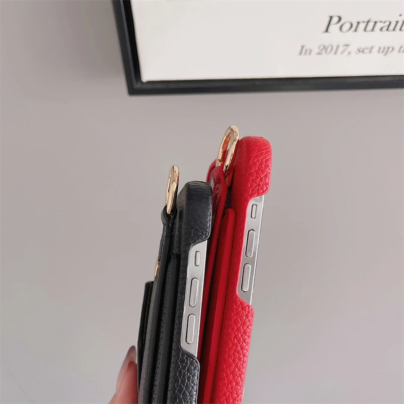 Capa de telefone de couro pu de alta qualidade para iphone 17 pro max 17air 16e 16 15 14 11 13