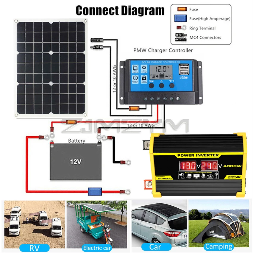 carro inversor adaptador 12v a 220v 110v