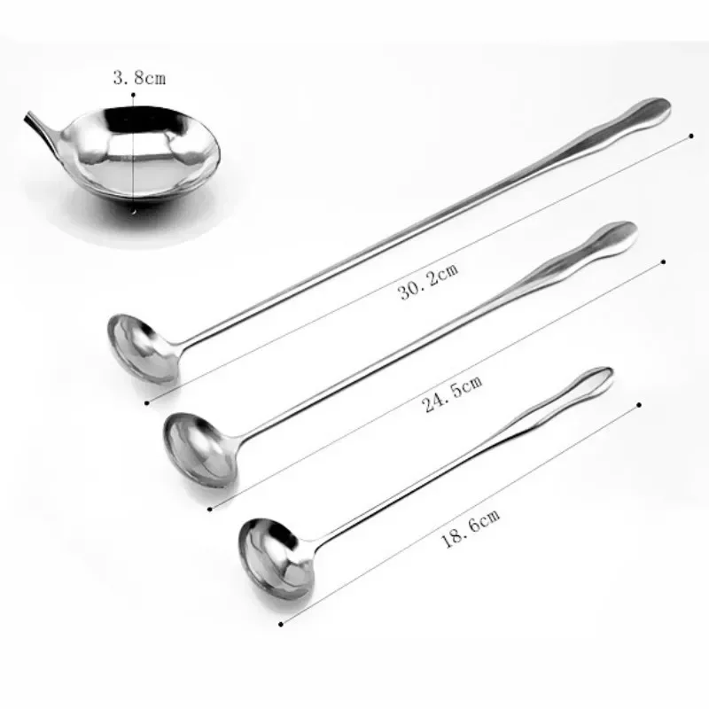 30CM Stainless Steel Long Handle Stir Spoon Creative Ice Cream Dessert Scoop Korean Cocktail Coffee Tea Mixing Spoon Flatware stainless steel spoon tea spoon