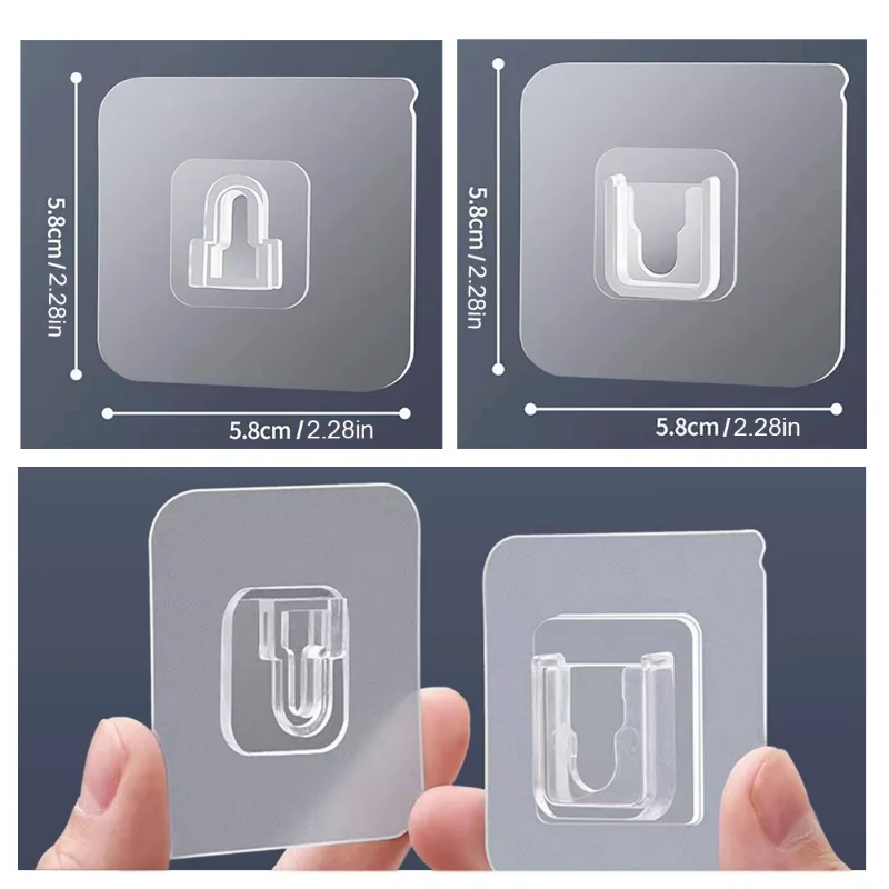 5/10/20 Sätze stark klebender doppelseitiger Patch-Hakenhaken, transparenter klebriger Wandhaken, Tasse, Sauggerät, Gadgets – Detail 4