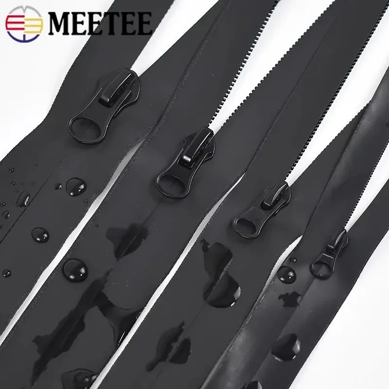 2-10M Meetee 3# 5# 8# 10# Black Waterproof Zippers Invisible