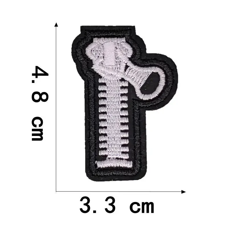 4 개/대 블랙 쿨 지퍼 Diy 수 놓은 아이언 패치 의류 배낭 스티커 배지 패치 수제 액세서리에 바느질