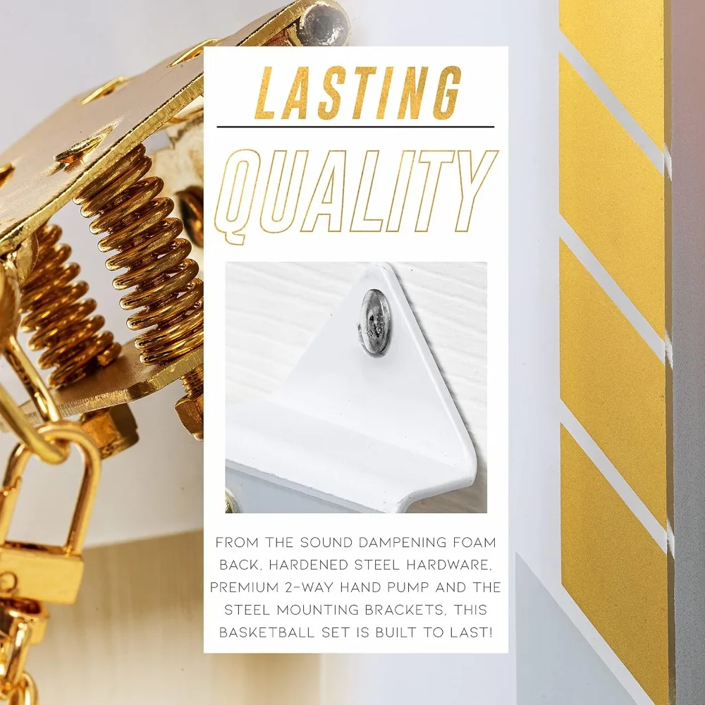 Gold Wall-Mounted Basketball Set 4