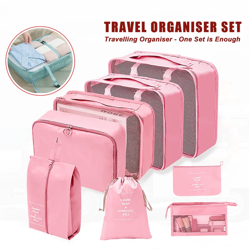 CHANGEMOORE 7Pcs Travel Organizer Travel Storage Bag Set Cloth Luggage  Organizer Pouch Shoes