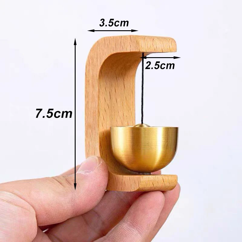 Solid Wooden Doorbell Aesthetic Magnetic Brass Wind Chimes Wireless Doorbell Entrance Door Bell Pendant Home Decor Minimalism images - 6