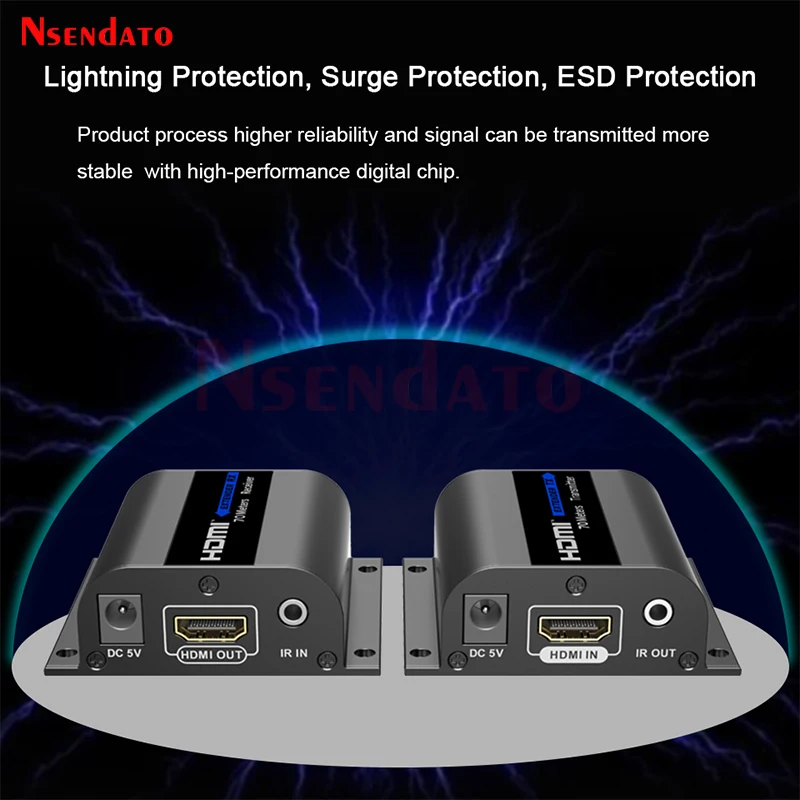 LKV372AE-4.0 HDR HDMI Extender Over RJ45 Cat 6 6A 70m HDMI Wireless Video Transmitter Receiver For PS4 Monitor HDTV Laptop