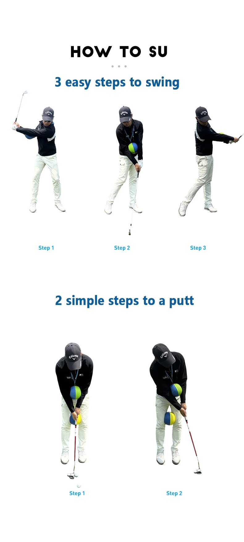 Description Picture 4 of itemGolf Swing Trainer Posture Corrector Golf Training Assistance Tools Golf Double Color Connect Ball Beginner Gesture Correction