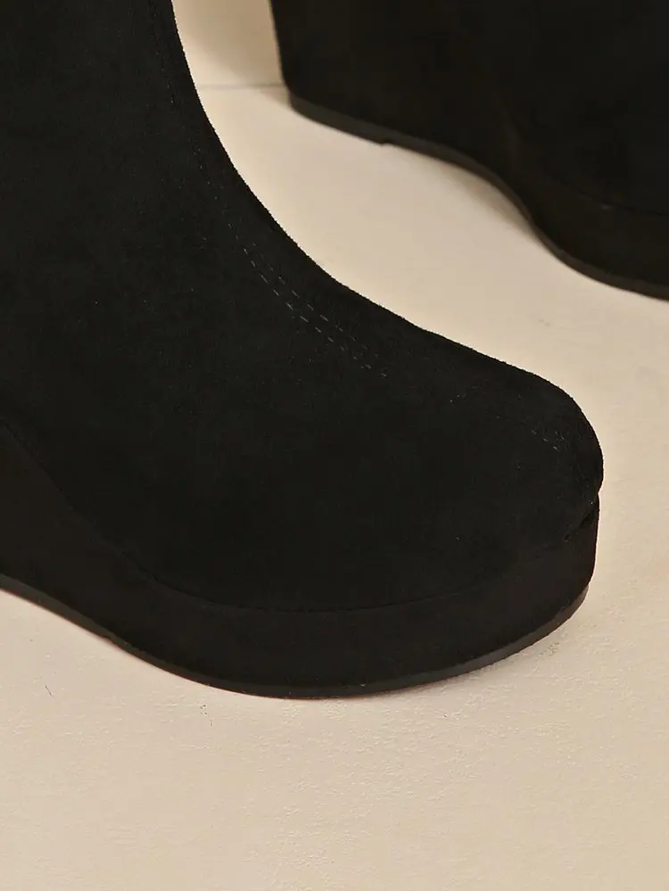 Damen Stiefeletten Mit Plateau Und Keilabsatz Für Mehr Höhe_voghion.com