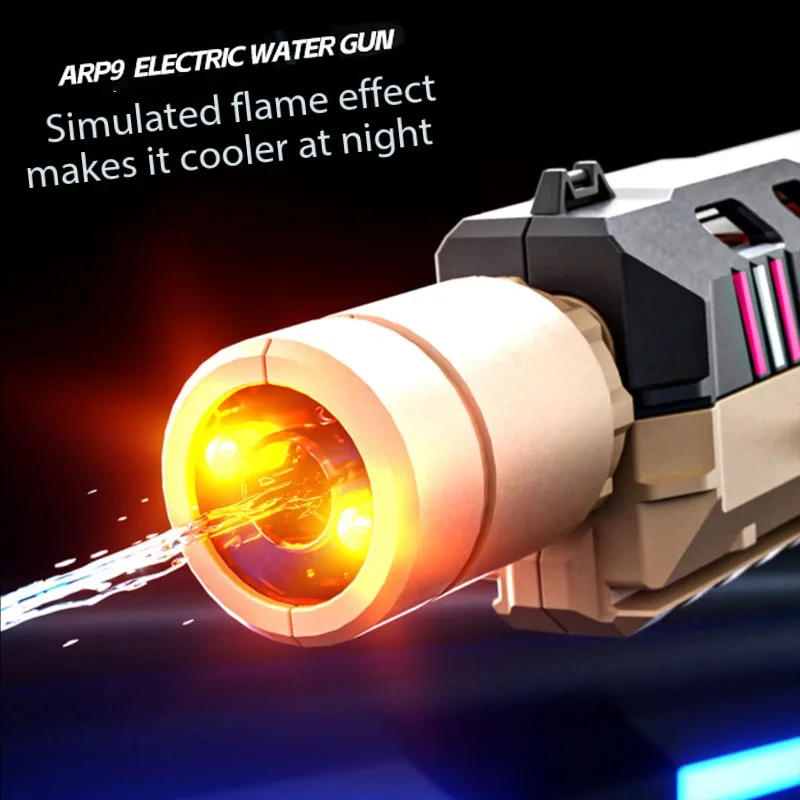 New ARP9 With Light Sprays Flame Electric Toy Large Capacity Automatic Continuous Water Gun Summer Outdoor Toys_voghion.com