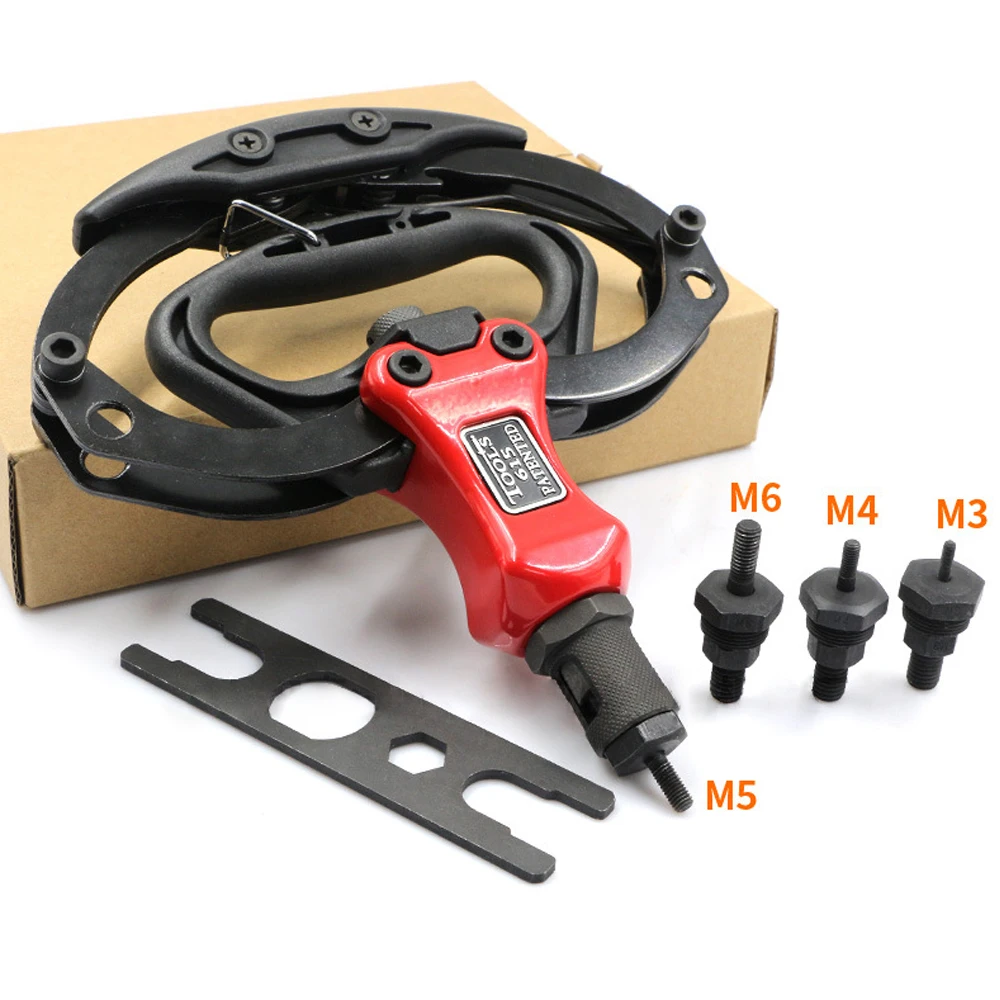 ALLSOME BT615 Manual Riveter Gun One-handed Squeeze Rivets Tool Kit Rivet Nut Setting Tool Nut Setter M3/M4/M5/M6/M8