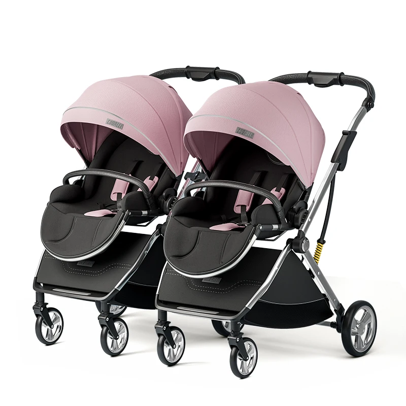 Twins Baby Stroller,Foldable Tandem Stroller for Infant and Toddler,Detachable 2 Single Strollers Double Pushchair