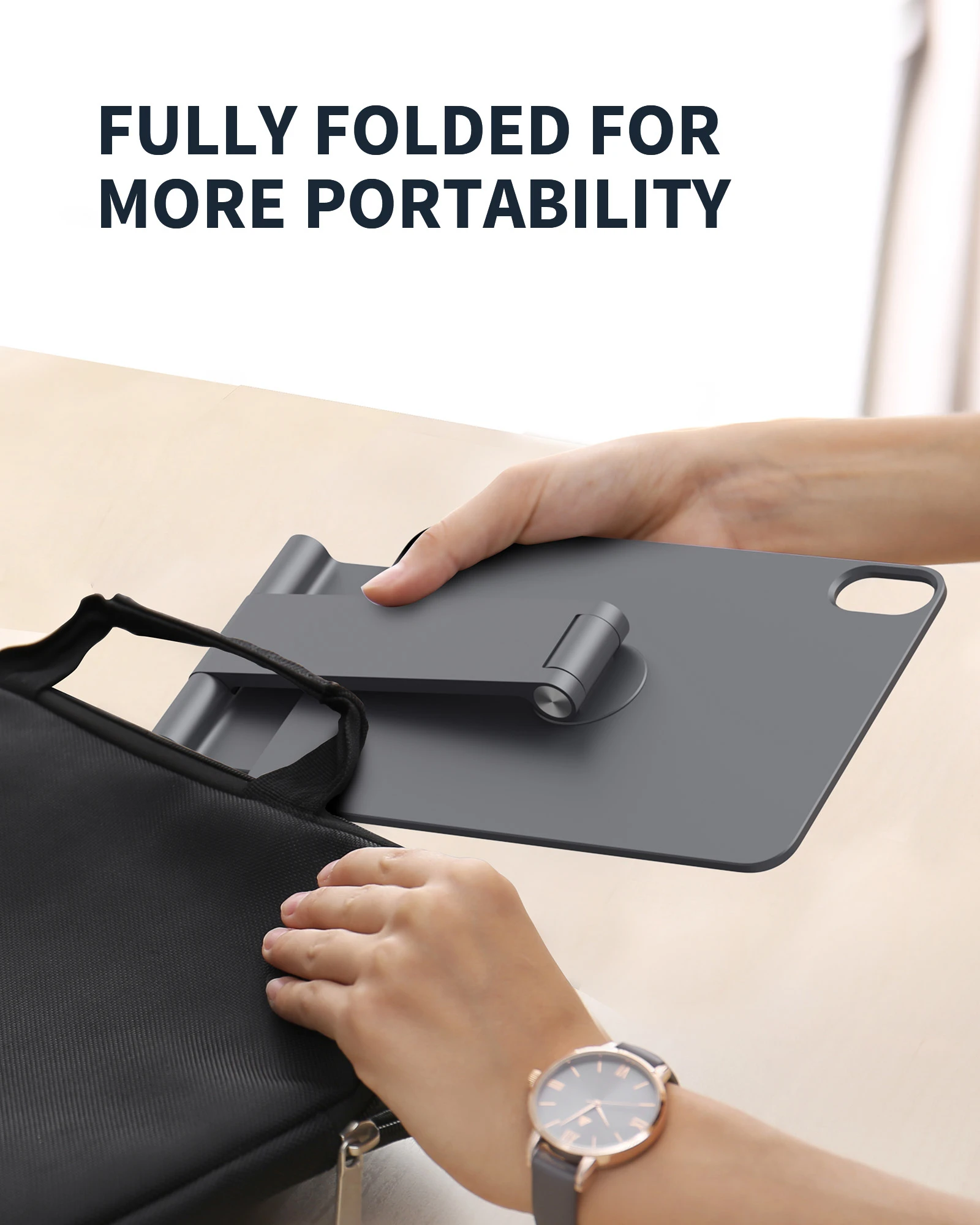Lululook-suporte Magnético Dobrável para Ipad Mini Suporte de Mesa Ajustável Alumínio Rotativo Flutuante Maçã - Imagem 3