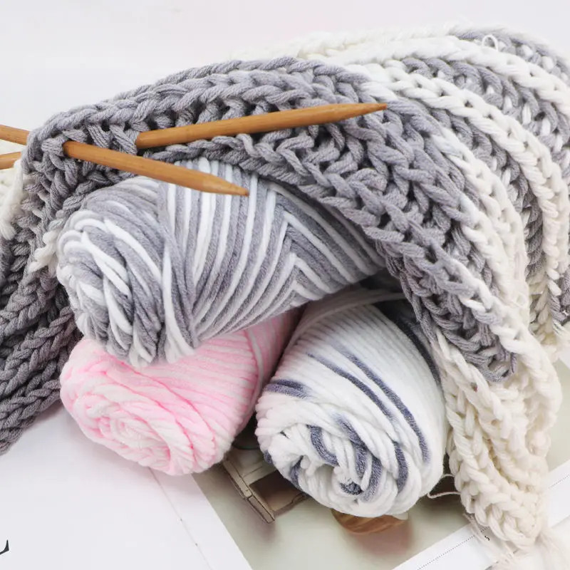 1Pcs Worsted Cotton Yarn - 8 Skeins, 100g/3.52oz, Crocheting/Knitting Medium Roving for Scarves, Hats, Sweaters,Gloves,Socks,etc 5