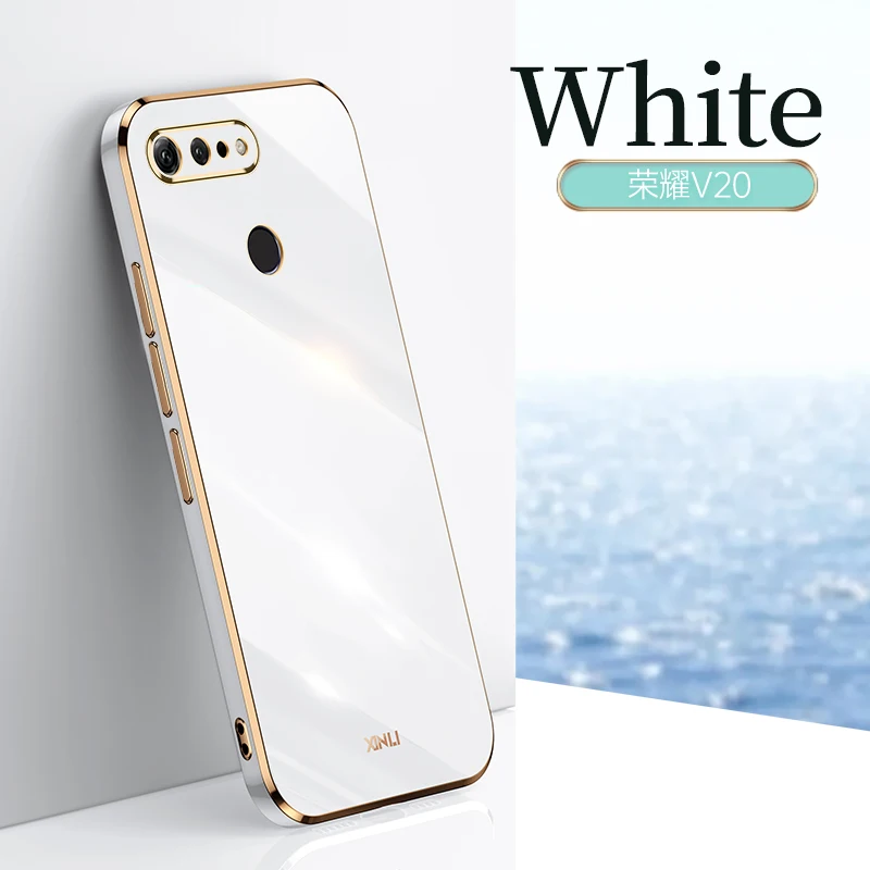 Luxury Square Glossy Plating Shockproof Silicone Phone Case