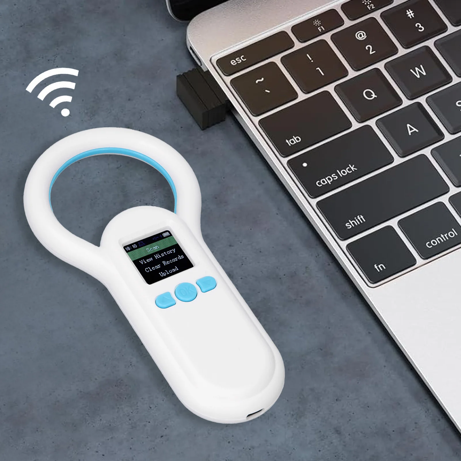 S20 Animal ID Scanner Pet Microchip Reader 500 Records Storage 134.2Khz 800mAh 0-80m Wireless Range for Railway Inspection