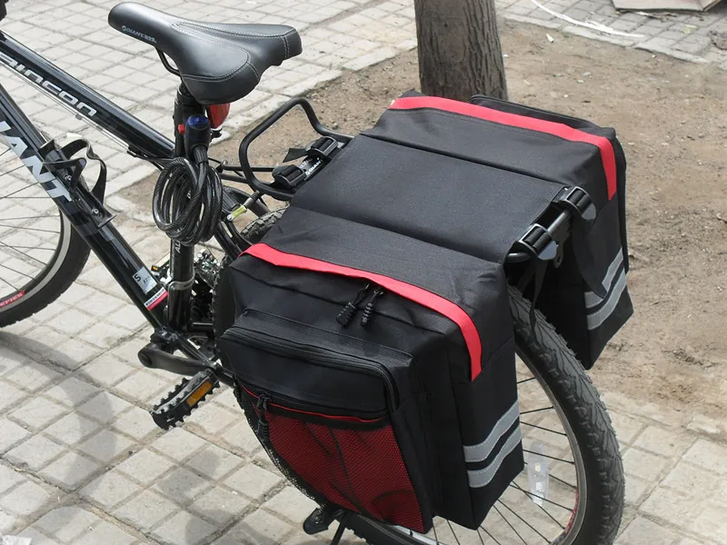 Sacoches Vélo Arrière TOURBON En Toile - 20L, Marron, étanches, Modèle TB748CA-01