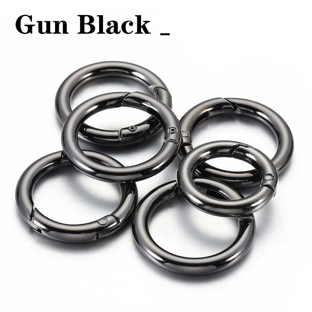 5/10 pezzi portachiavi con chiusura a molla anello moschettone rotondo apribile gancio con fibbia borsa connettore a catena for creazione di gioielli fai da te ( Color : Silver 10PCS , Size