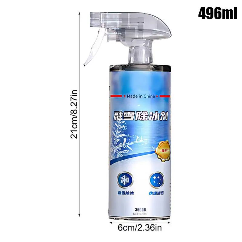 Ice-Off Windshield Spray Auto Glass Ice Melting Spray Melts Ice Frost & Snow Fast Winter Car Must Have Snow Melting For