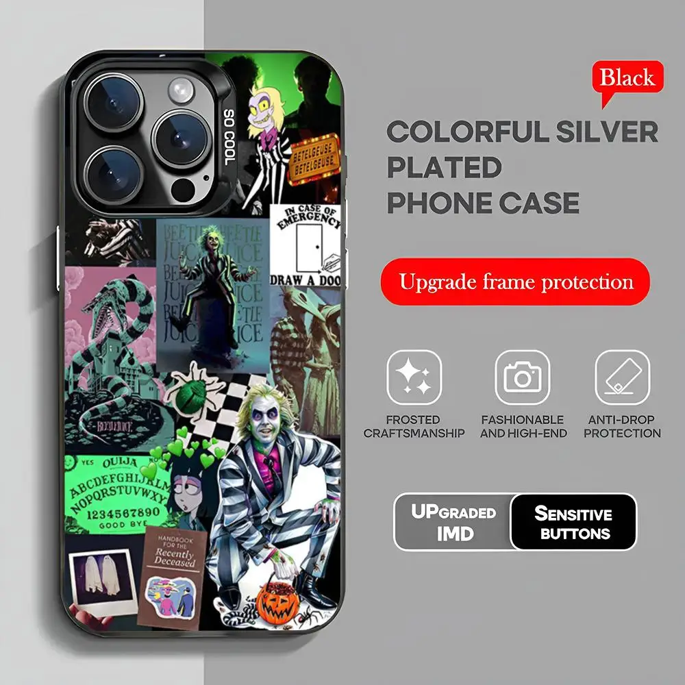 thumbnail image 1 of Funda para teléfono B-Beetlejuice 2 2024 IMD para iPhone 16 15 Pro XR XS 7 8 Plus SE2024 Funda para teléfono a prueba de golpes de color, 1 of 5