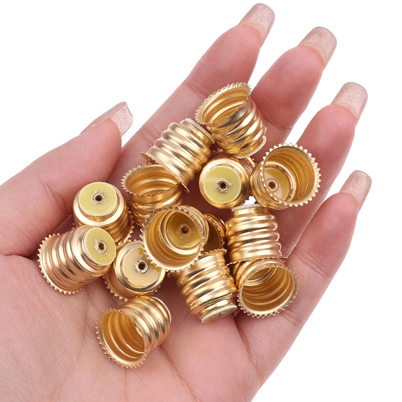 Description Picture 5 of item10PCS E14 Brass Lacy Lamp Holder Light Beads Bases Screw Type Bulb Cover DIY Parts Accessroies 1.8*1.6cm
