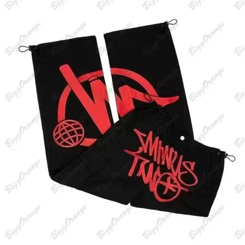 

American retro cargo pants mini two street pocket high waist star pants straight tube print hip-hop y2k trend