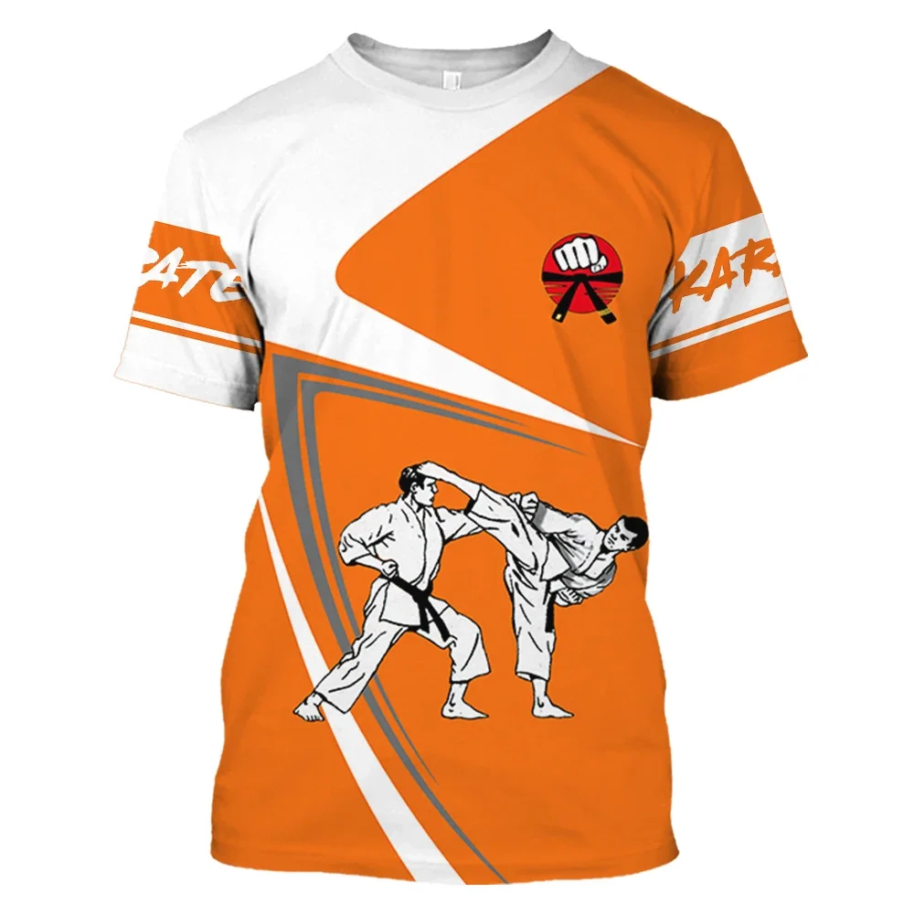 Herren Karate Trainings anzug, Kinder Outdoor Sport Kurzarm T-Shirt, Rundhals lässig Sommer T-Shirt, locker sitzend – Detail 11