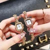 Women Watches Small Square Watch Female Watch Diamond Small Spiral Crown Quartz Watch Casual Simple Temperament for Women Watch 1