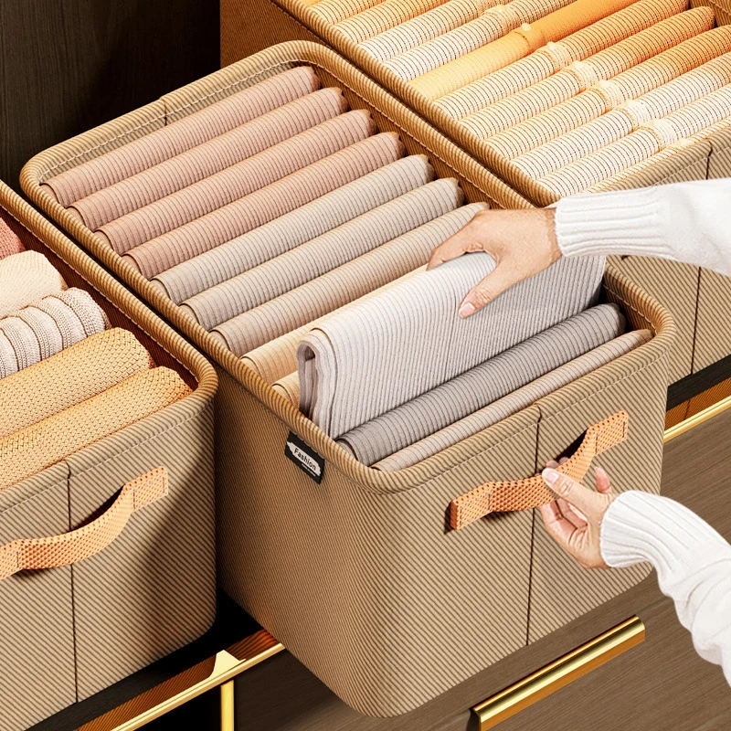 Foldable Storage Bags Bedroom Cabinet Drawer Clothes Organizer Large Capacity Jeans Pants Storage Box Wardrobe Space Saving Case