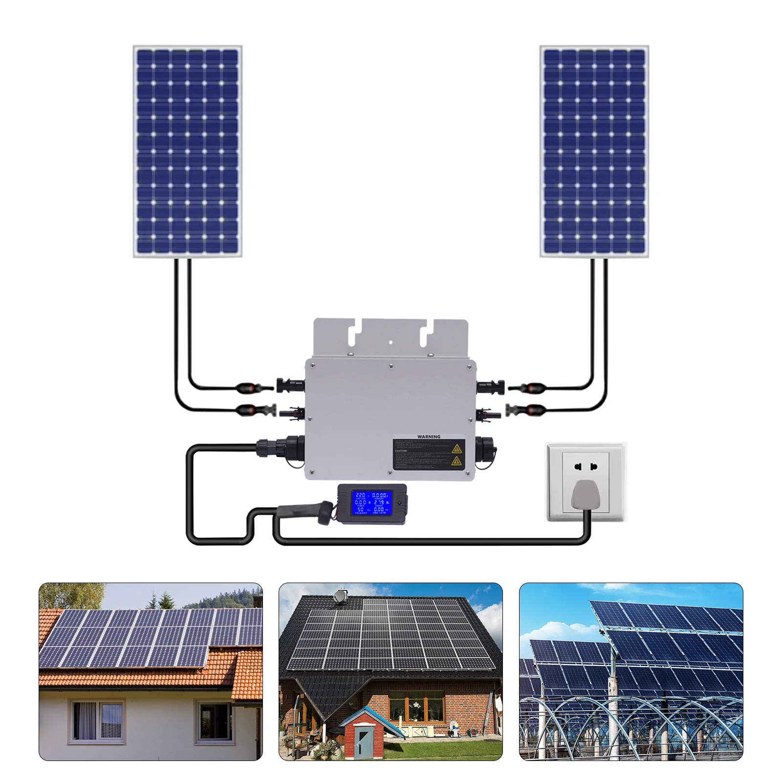 220V Wvc-600W/700W Lega Di Alluminio Solar Grid Tie Dispositivo Di Fissione Solare Micro Inverter Wasserdicht Ip65 Pv Eingang Eu Plug