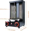 Shawarma Machine Countertop Rotisserie Grill Kebab Vertical Rotisserie Propane Turkish Chicken Doner Kebab Broiler wih 2 Burners 3