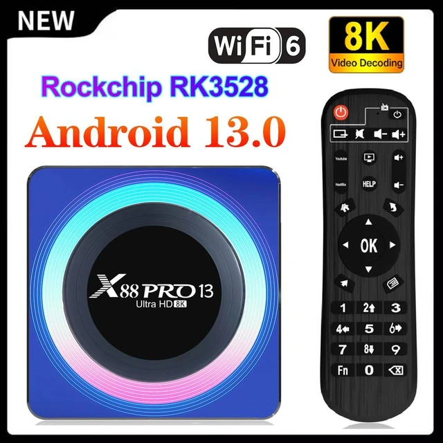  Android 12.0 TV Box, X88 PRO 12 Android TV Box 4GB RAM 32GB ROM  RK3318 Quad-Core 64bit Support 4K 3D HD H.265 Ethernet 2.4G/5G Dual-Band  WiFi BT5.0 Smart TV Box 