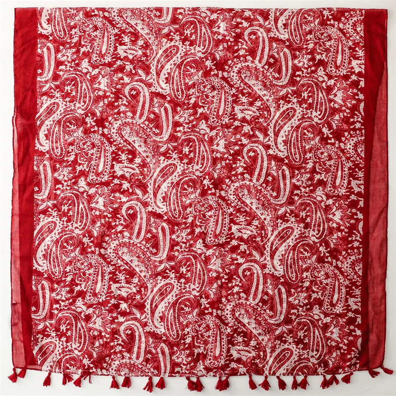 Luxus Neue Mode Spot Print Damen Frauen Schal Weibliche Baumwolle Leinen Schal Quaste Vier Jahreszeiten Moslemisches Hijab Wrap Lüften – Detail 25