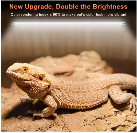Reptile Fluorescent Desert Terrarium Lamp Tube,UVA UVB Bulb,2 - Technical View