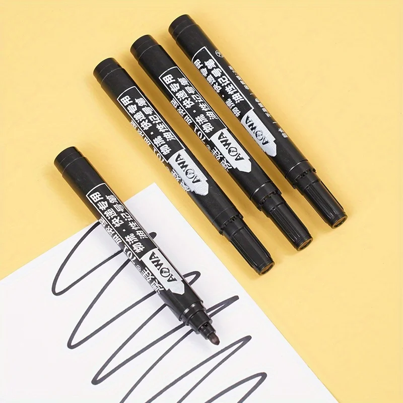 10/50개 블랙 방수 마커, 대용량 유성 비퇴색 두꺼운 팁 물류 다목적 사용에 적합