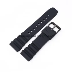 Silicone Strap Waterproof Diving Bracelet - Sport Watchband - 20mm (Black - Black)