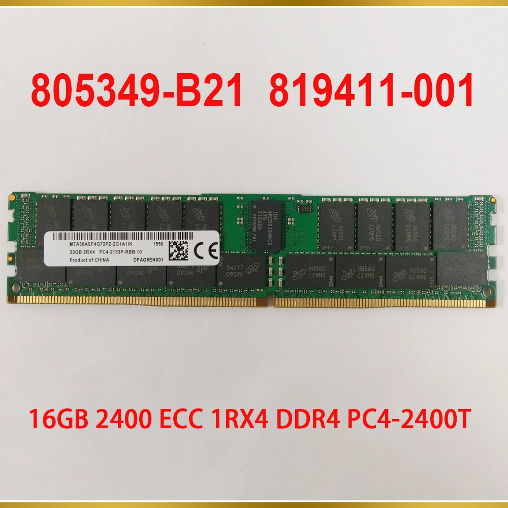 1Pcs For HP RAM Gen9 16G 16GB 805349-B21 819411-001 809082-091 2400 ECC 1RX4 DDR4 PC4-2400T 2 1Pcs For HP RAM Gen9 16G 16GB 805349 B21 819411 001 809082 091 2400 ECC 1RX4
